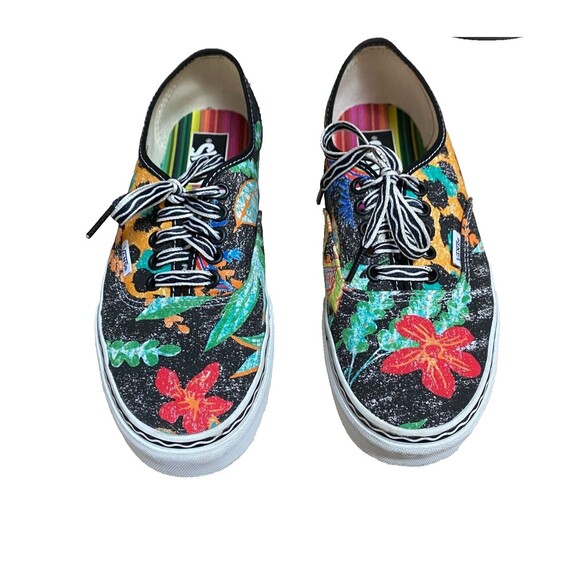 Vans Crayola Authentic Unisex Sneaker Size 7M / 8.5 W Multicolor Floral Hawaiian - Picture 1 of 8